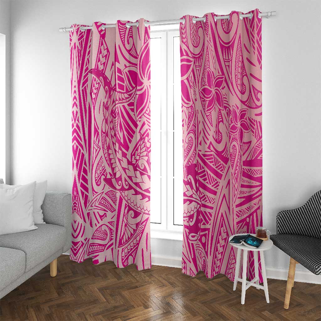 Beige Gradient Polynesia Window Curtain Hawaiian Tribal Hammerhead Shark Tattoo LT14 With Grommets Beige - Polynesian Pride