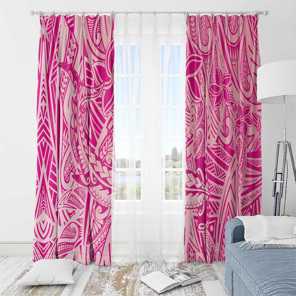 Beige Gradient Polynesia Window Curtain Hawaiian Tribal Hammerhead Shark Tattoo LT14 - Polynesian Pride