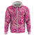 Beige Gradient Polynesia Zip Hoodie Hawaiian Tribal Hammerhead Shark Tattoo