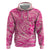 Beige Gradient Polynesia Zip Hoodie Hawaiian Tribal Hammerhead Shark Tattoo