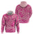 Beige Gradient Polynesia Zip Hoodie Hawaiian Tribal Hammerhead Shark Tattoo