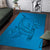 Blue Gradient Polynesia Area Rug Hawaiian Tribal Hammerhead Shark Tattoo