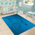 Blue Gradient Polynesia Area Rug Hawaiian Tribal Hammerhead Shark Tattoo