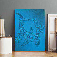 Blue Gradient Polynesia Canvas Wall Art Hawaiian Tribal Hammerhead Shark Tattoo LT14 - Polynesian Pride