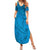 Blue Gradient Polynesia Family Matching Summer Maxi Dress and Hawaiian Shirt Hawaiian Tribal Hammerhead Shark Tattoo