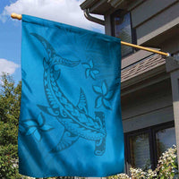 Blue Gradient Polynesia Garden Flag Hawaiian Tribal Hammerhead Shark Tattoo LT14 - Polynesian Pride