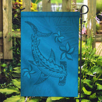 Blue Gradient Polynesia Garden Flag Hawaiian Tribal Hammerhead Shark Tattoo LT14 Garden Flag Blue - Polynesian Pride