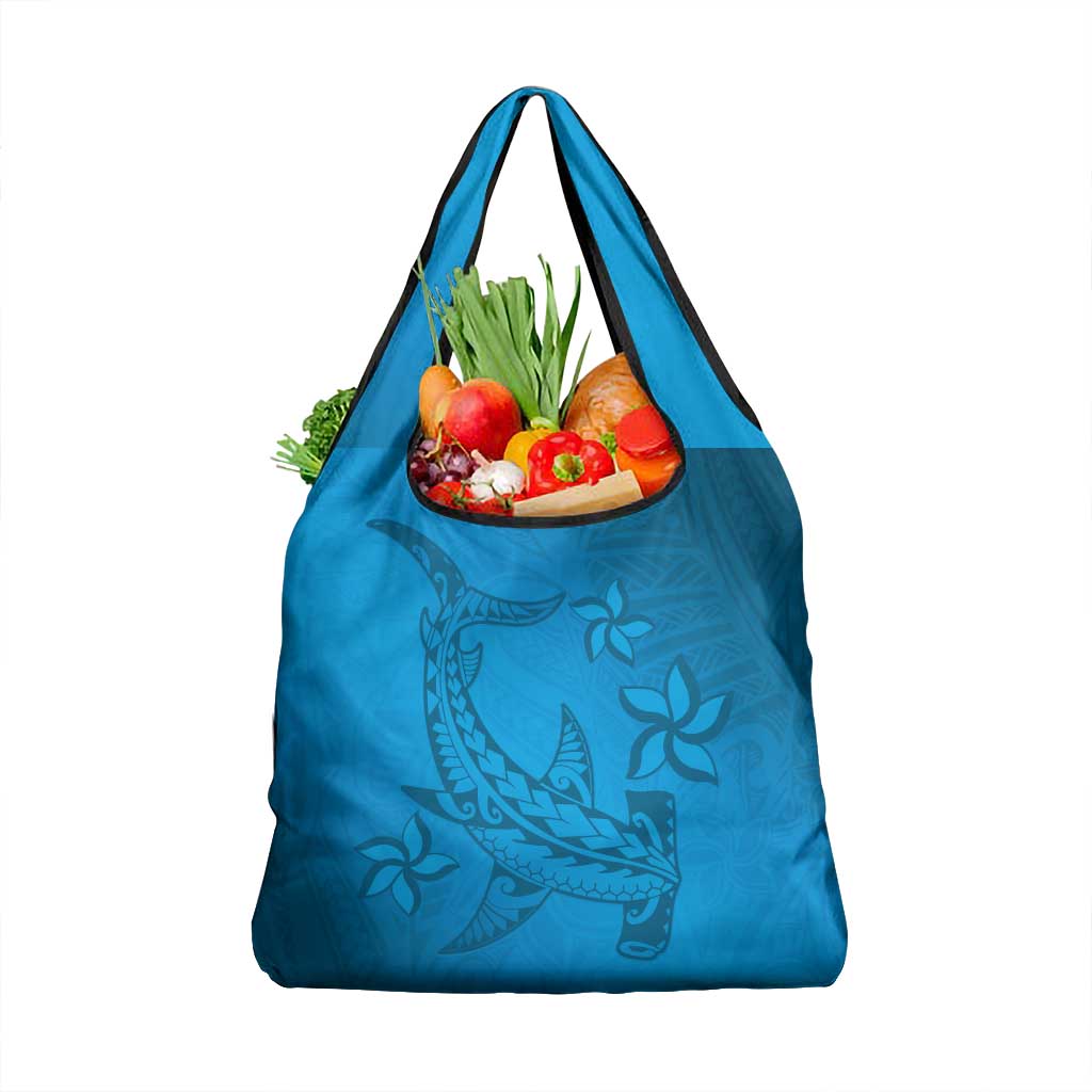 Blue Gradient Polynesia Grocery Bag Hawaiian Tribal Hammerhead Shark Tattoo LT14 1-pack One Size Blue - Polynesian Pride