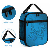 Blue Gradient Polynesia Lunch Bag Hawaiian Tribal Hammerhead Shark Tattoo LT14 - Polynesian Pride