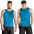 Blue Gradient Polynesia Men Tank Top Hawaiian Tribal Hammerhead Shark Tattoo