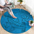 Blue Gradient Polynesia Round Carpet Hawaiian Tribal Hammerhead Shark Tattoo