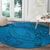 Blue Gradient Polynesia Round Carpet Hawaiian Tribal Hammerhead Shark Tattoo