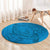 Blue Gradient Polynesia Round Carpet Hawaiian Tribal Hammerhead Shark Tattoo