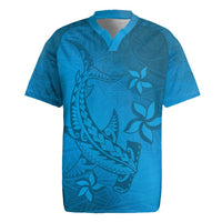 Blue Gradient Polynesia Rugby Jersey Hawaiian Tribal Hammerhead Shark Tattoo LT14 Blue - Polynesian Pride
