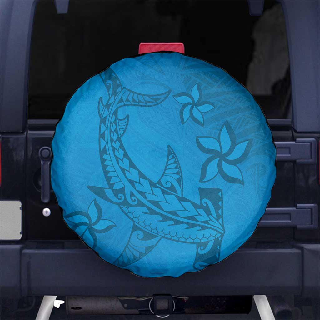 Blue Gradient Polynesia Spare Tire Cover Hawaiian Tribal Hammerhead Shark Tattoo LT14 - Polynesian Pride