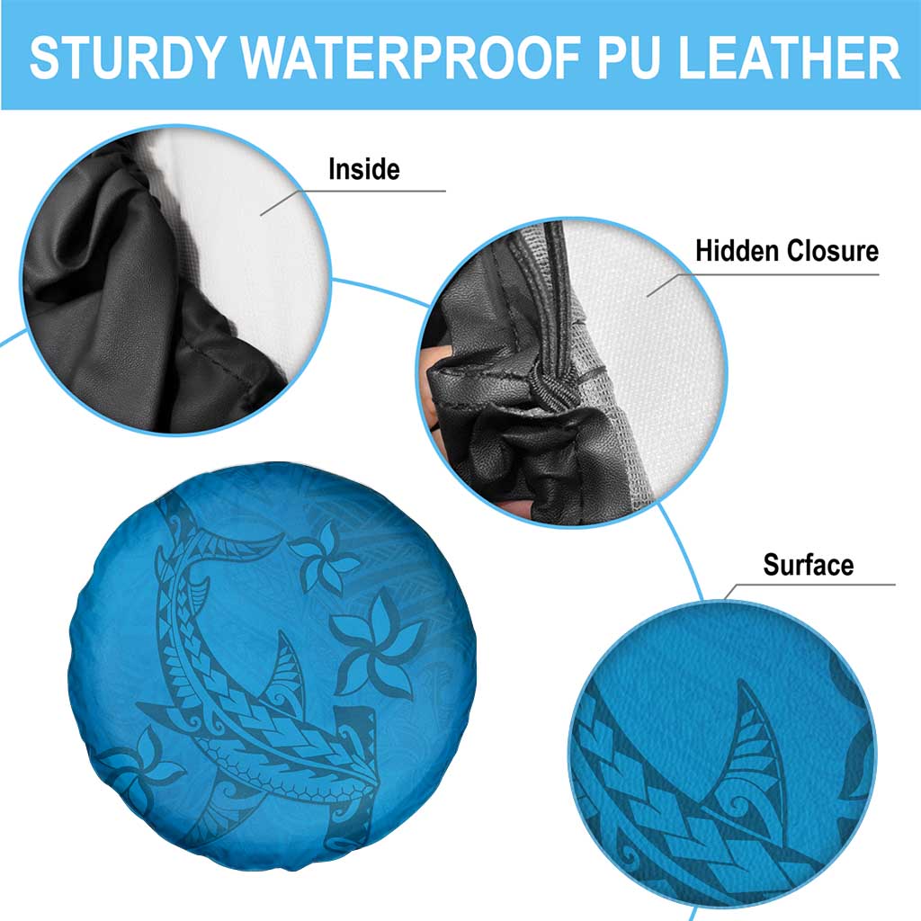 Blue Gradient Polynesia Spare Tire Cover Hawaiian Tribal Hammerhead Shark Tattoo LT14 - Polynesian Pride