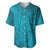 Dark Cyan Gradient Polynesia Baseball Jersey Hawaiian Tribal Hammerhead Shark Tattoo