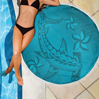 Dark Cyan Gradient Polynesia Beach Blanket Hawaiian Tribal Hammerhead Shark Tattoo LT14 - Polynesian Pride