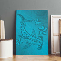 Dark Cyan Gradient Polynesia Canvas Wall Art Hawaiian Tribal Hammerhead Shark Tattoo LT14 - Polynesian Pride