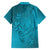 Dark Cyan Gradient Polynesia Family Matching Summer Maxi Dress and Hawaiian Shirt Hawaiian Tribal Hammerhead Shark Tattoo