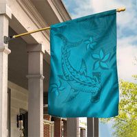 Dark Cyan Gradient Polynesia Garden Flag Hawaiian Tribal Hammerhead Shark Tattoo LT14 House Flag Dark Cyan - Polynesian Pride