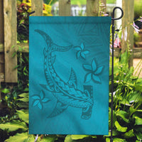 Dark Cyan Gradient Polynesia Garden Flag Hawaiian Tribal Hammerhead Shark Tattoo LT14 Garden Flag Dark Cyan - Polynesian Pride