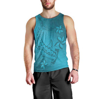 Dark Cyan Gradient Polynesia Men Tank Top Hawaiian Tribal Hammerhead Shark Tattoo LT14 - Polynesian Pride