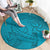 Dark Cyan Gradient Polynesia Round Carpet Hawaiian Tribal Hammerhead Shark Tattoo