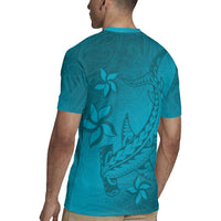Dark Cyan Gradient Polynesia Rugby Jersey Hawaiian Tribal Hammerhead Shark Tattoo LT14 - Polynesian Pride