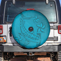 Dark Cyan Gradient Polynesia Spare Tire Cover Hawaiian Tribal Hammerhead Shark Tattoo LT14 Dark Cyan - Polynesian Pride