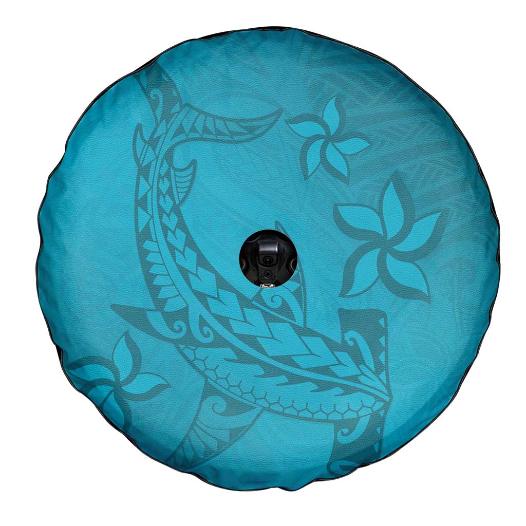 Dark Cyan Gradient Polynesia Spare Tire Cover Hawaiian Tribal Hammerhead Shark Tattoo LT14 - Polynesian Pride
