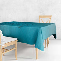 Dark Cyan Gradient Polynesia Tablecloth Hawaiian Tribal Hammerhead Shark Tattoo LT14 - Polynesian Pride