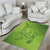 Green Gradient Polynesia Area Rug Hawaiian Tribal Hammerhead Shark Tattoo