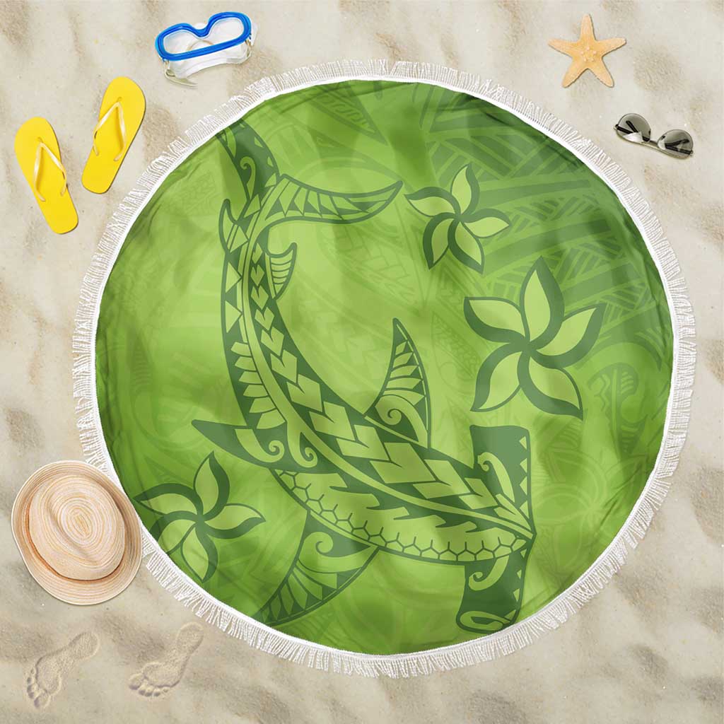Green Gradient Polynesia Beach Blanket Hawaiian Tribal Hammerhead Shark Tattoo LT14 One Size 150cm Green - Polynesian Pride