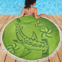 Green Gradient Polynesia Beach Blanket Hawaiian Tribal Hammerhead Shark Tattoo LT14 - Polynesian Pride