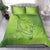 Green Gradient Polynesia Bedding Set Hawaiian Tribal Hammerhead Shark Tattoo