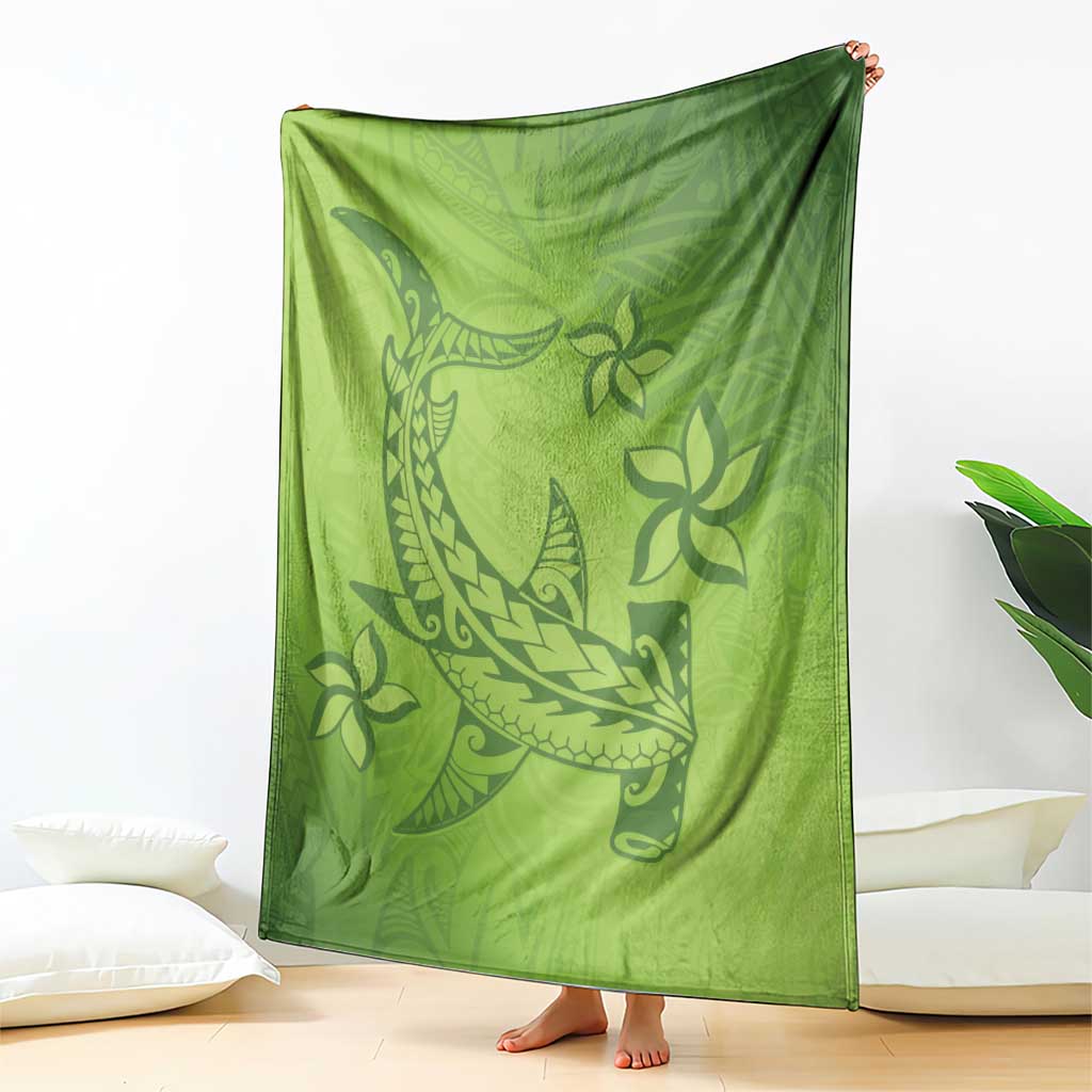 Green Gradient Polynesia Blanket Hawaiian Tribal Hammerhead Shark Tattoo LT14 - Polynesian Pride