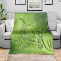 Green Gradient Polynesia Blanket Hawaiian Tribal Hammerhead Shark Tattoo LT14 - Polynesian Pride