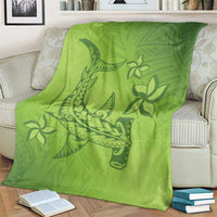Green Gradient Polynesia Blanket Hawaiian Tribal Hammerhead Shark Tattoo LT14 - Polynesian Pride