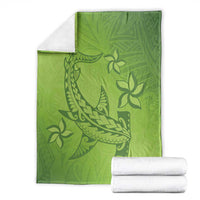 Green Gradient Polynesia Blanket Hawaiian Tribal Hammerhead Shark Tattoo LT14 - Polynesian Pride