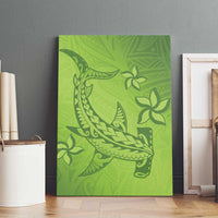 Green Gradient Polynesia Canvas Wall Art Hawaiian Tribal Hammerhead Shark Tattoo LT14 - Polynesian Pride