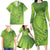 Green Gradient Polynesia Family Matching Long Sleeve Bodycon Dress and Hawaiian Shirt Hawaiian Tribal Hammerhead Shark Tattoo