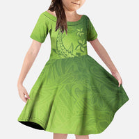 Green Gradient Polynesia Family Matching Mermaid Dress and Hawaiian Shirt Hawaiian Tribal Hammerhead Shark Tattoo