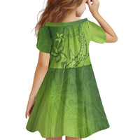 Green Gradient Polynesia Family Matching Puletasi and Hawaiian Shirt Hawaiian Tribal Hammerhead Shark Tattoo LT14 - Polynesian Pride