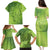 Green Gradient Polynesia Family Matching Puletasi and Hawaiian Shirt Hawaiian Tribal Hammerhead Shark Tattoo