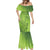 Green Gradient Polynesia Mermaid Dress Hawaiian Tribal Hammerhead Shark Tattoo