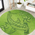 Green Gradient Polynesia Round Carpet Hawaiian Tribal Hammerhead Shark Tattoo