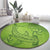 Green Gradient Polynesia Round Carpet Hawaiian Tribal Hammerhead Shark Tattoo