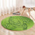 Green Gradient Polynesia Round Carpet Hawaiian Tribal Hammerhead Shark Tattoo