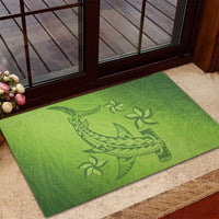 Green Gradient Polynesia Rubber Doormat Hawaiian Tribal Hammerhead Shark Tattoo LT14 - Polynesian Pride